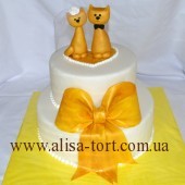 Свадебный торт "Золотые коты"