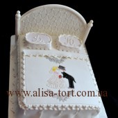 Торт свадебная кровать