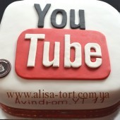 Торт с логотипом youtube